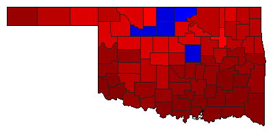 1938 Oklahoma County Map of General Election Results for Senator