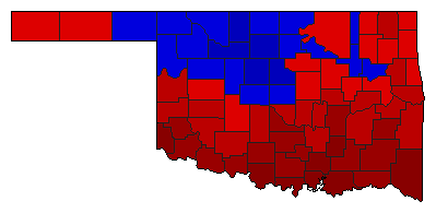 1950 Oklahoma County Map of General Election Results for Senator