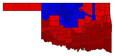 1954 Oklahoma County Map of General Election Results for Senator