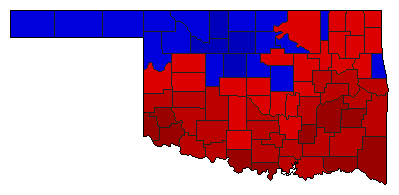 1960 Oklahoma County Map of General Election Results for Senator