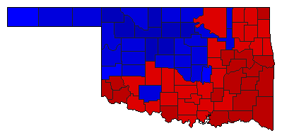 1972 Oklahoma County Map of General Election Results for Senator