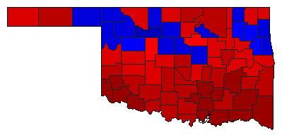 1934 Oklahoma County Map of General Election Results for Governor