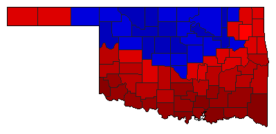 1950 Oklahoma County Map of General Election Results for Governor