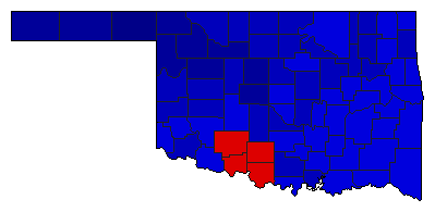 2010 Oklahoma County Map of General Election Results for Governor