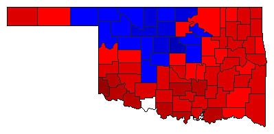 1910 Oklahoma County Map of General Election Results for Lt. Governor