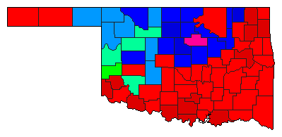 1914 Oklahoma County Map of General Election Results for Lt. Governor