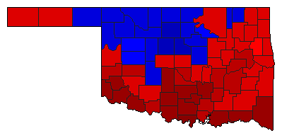 1918 Oklahoma County Map of General Election Results for Lt. Governor