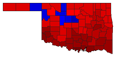 1922 Oklahoma County Map of General Election Results for Lt. Governor