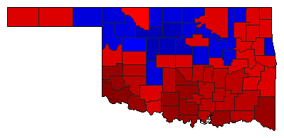 1926 Oklahoma County Map of General Election Results for Lt. Governor