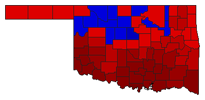 1930 Oklahoma County Map of General Election Results for Lt. Governor