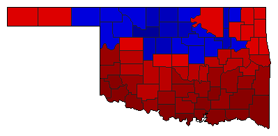 1946 Oklahoma County Map of General Election Results for Lt. Governor