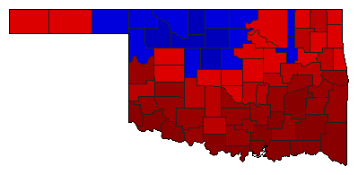 1954 Oklahoma County Map of General Election Results for Lt. Governor