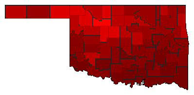1958 Oklahoma County Map of General Election Results for Lt. Governor