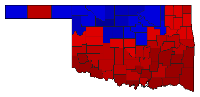 1962 Oklahoma County Map of General Election Results for Lt. Governor
