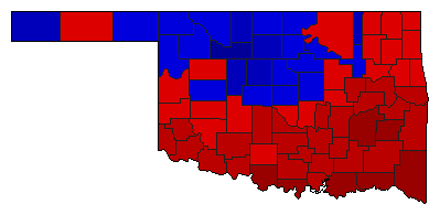 1966 Oklahoma County Map of General Election Results for Lt. Governor
