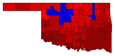 1970 Oklahoma County Map of General Election Results for Lt. Governor
