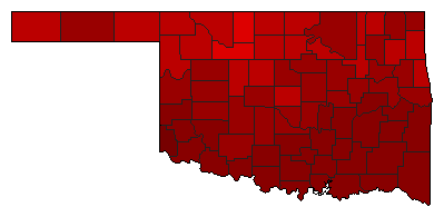 1974 Oklahoma County Map of General Election Results for Lt. Governor