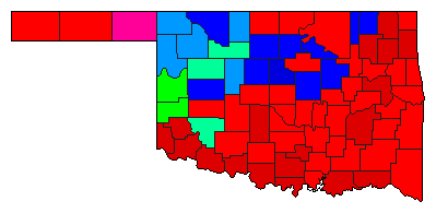 1914 Oklahoma County Map of General Election Results for Secretary of State