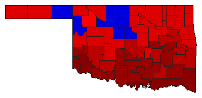 1922 Oklahoma County Map of General Election Results for Secretary of State