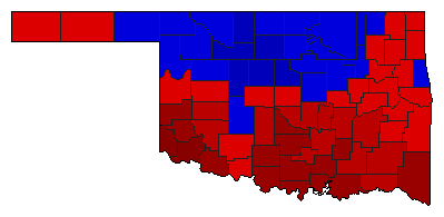 1926 Oklahoma County Map of General Election Results for Secretary of State