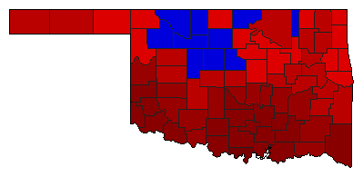 1930 Oklahoma County Map of General Election Results for Secretary of State