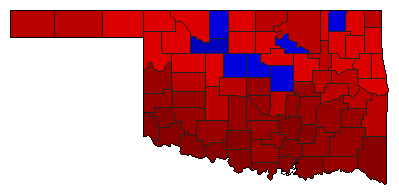 1934 Oklahoma County Map of General Election Results for Secretary of State