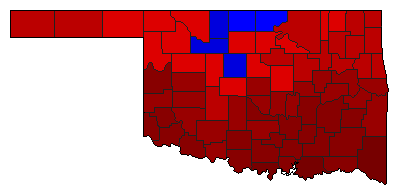 1938 Oklahoma County Map of General Election Results for Secretary of State