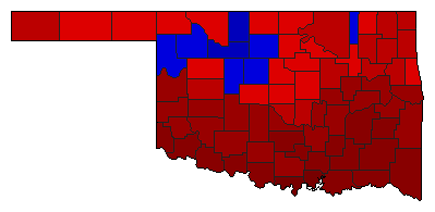 1954 Oklahoma County Map of General Election Results for Secretary of State