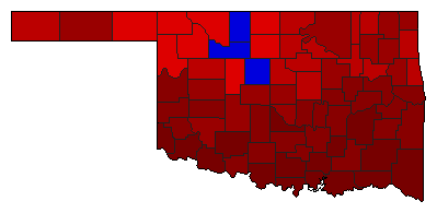 1958 Oklahoma County Map of General Election Results for Secretary of State