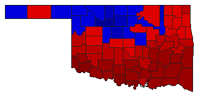 1962 Oklahoma County Map of General Election Results for Secretary of State