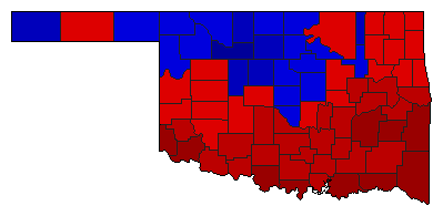 1966 Oklahoma County Map of General Election Results for Secretary of State