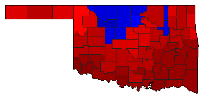 1970 Oklahoma County Map of General Election Results for Secretary of State