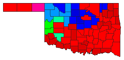 1914 Oklahoma County Map of General Election Results for State Treasurer