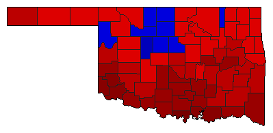 1922 Oklahoma County Map of General Election Results for State Treasurer