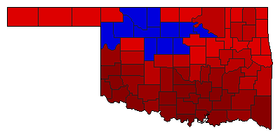 1930 Oklahoma County Map of General Election Results for State Treasurer