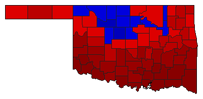 1950 Oklahoma County Map of General Election Results for State Treasurer