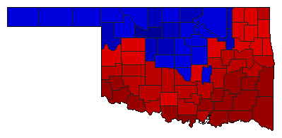 1962 Oklahoma County Map of General Election Results for State Treasurer