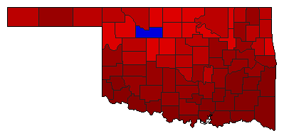 1970 Oklahoma County Map of General Election Results for State Treasurer
