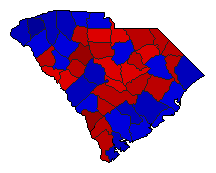 2002 South Carolina County Map of General Election Results for Comptroller General