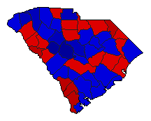 1978 South Carolina County Map of General Election Results for Agriculture Commissioner
