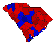 1982 South Carolina County Map of General Election Results for Agriculture Commissioner