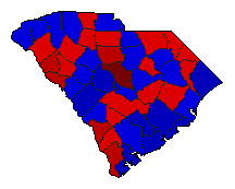 1990 South Carolina County Map of General Election Results for Agriculture Commissioner