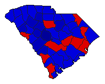 1978 South Carolina County Map of General Election Results for Senator