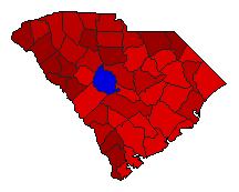 1978 South Carolina County Map of General Election Results for Governor