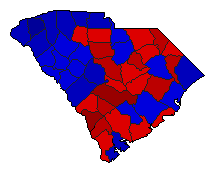 2010 South Carolina County Map of General Election Results for Lt. Governor