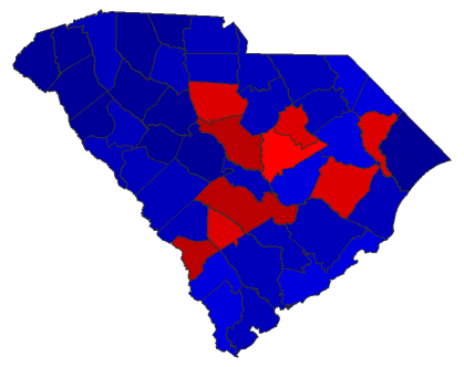 2022 Secretary of State General Election - South Carolina Election County Map