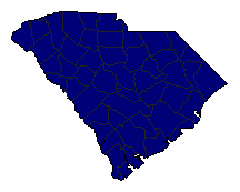 2010 South Carolina County Map of General Election Results for State Treasurer