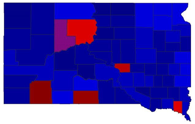 2022 State Auditor General Election - South Dakota Election County Map
