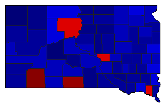 2022 South Dakota County Map of General Election Results for Governor