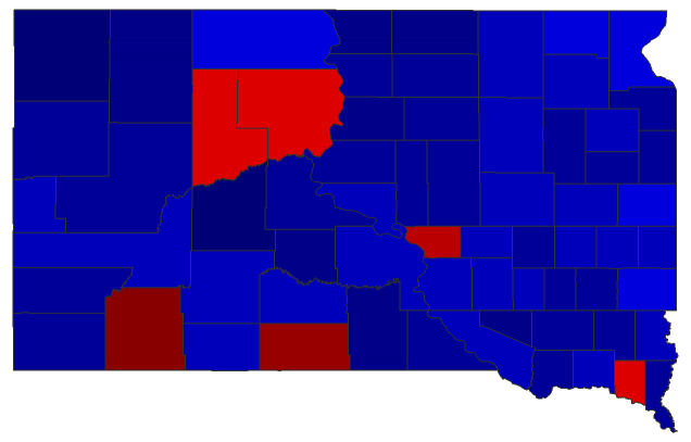 2022 Secretary of State General Election - South Dakota Election County Map